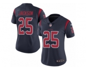 Women's Nike Houston Texans #25 Kareem Jackson Limited Navy Blue Rush NFL Jersey