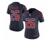 Women's Nike Houston Texans #26 Lamar Miller Limited Navy Blue Rush NFL Jersey