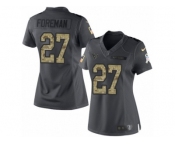 Women's Nike Houston Texans #27 D'Onta Foreman Limited Black 2016 Salute to Service NFL Jersey