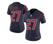 Women's Nike Houston Texans #27 Quintin Demps Limited Navy Blue Rush NFL Jersey