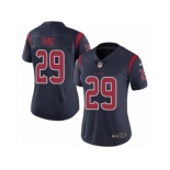 Women's Nike Houston Texans #29 Andre Hal Limited Navy Blue Rush NFL Jersey