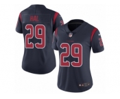 Women's Nike Houston Texans #29 Andre Hal Limited Navy Blue Rush NFL Jersey