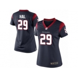 Women's Nike Houston Texans #29 Andre Hal Limited Navy Blue Team Color NFL Jersey