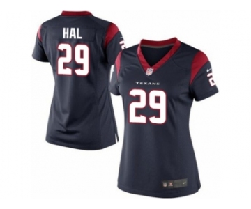 Women's Nike Houston Texans #29 Andre Hal Limited Navy Blue Team Color NFL Jersey