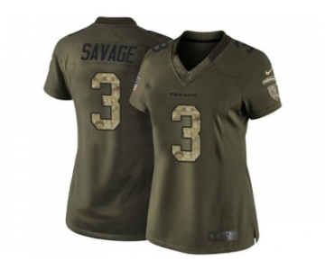 Women's Nike Houston Texans #3 Tom Savage Green Stitched NFL Limited Salute to Service Jersey