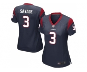 Women's Nike Houston Texans #3 Tom Savage Navy Blue Team Color Stitched NFL Elite Jersey