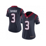 Women's Nike Houston Texans #3 Tom Savage Vapor Untouchable Limited Navy Blue Team Color NFL Jersey