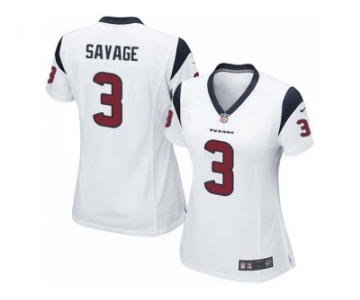 Women's Nike Houston Texans #3 Tom Savage White Stitched NFL Elite Jersey