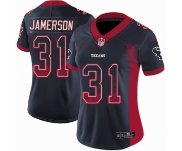 Women's Nike Houston Texans #31 Natrell Jamerson Limited Navy Blue Rush Drift Fashion NFL Jersey