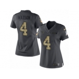 Women's Nike Houston Texans #4 Deshaun Watson Limited Black 2016 Salute to Service NFL Jersey