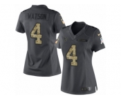 Women's Nike Houston Texans #4 Deshaun Watson Limited Black 2016 Salute to Service NFL Jersey