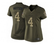 Women's Nike Houston Texans #4 Deshaun Watson Limited Green Salute to Service NFL Jersey