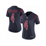 Women's Nike Houston Texans #4 Deshaun Watson Limited Navy Blue Rush NFL Jersey