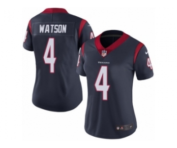 Women's Nike Houston Texans #4 Deshaun Watson Vapor Untouchable Limited Navy Blue Team Color NFL Jersey