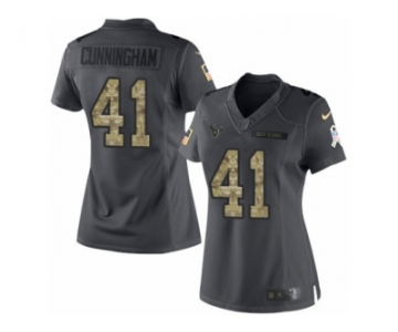 Women's Nike Houston Texans #41 Zach Cunningham Limited Black 2016 Salute to Service NFL Jersey