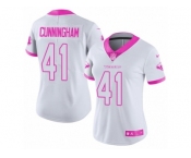 Women's Nike Houston Texans #41 Zach Cunningham Limited White Pink Rush Fashion NFL Jersey