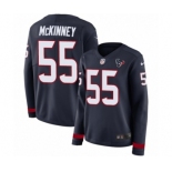 Women's Nike Houston Texans #55 Benardrick McKinney Limited Navy Blue Therma Long Sleeve NFL Jersey