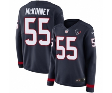 Women's Nike Houston Texans #55 Benardrick McKinney Limited Navy Blue Therma Long Sleeve NFL Jersey