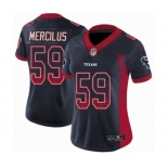 Women's Nike Houston Texans #59 Whitney Mercilus Limited Navy Blue Rush Drift Fashion NFL Jersey