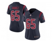 Women's Nike Houston Texans #65 Greg Mancz Limited Navy Blue Rush NFL Jersey