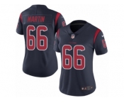 Women's Nike Houston Texans #66 Nick Martin Limited Navy Blue Rush NFL Jersey