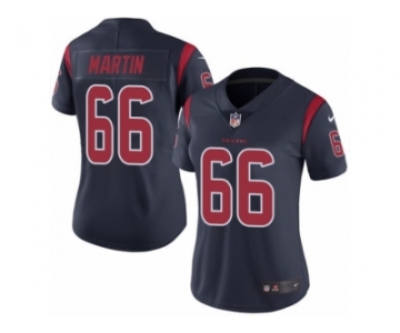 Women's Nike Houston Texans #66 Nick Martin Limited Navy Blue Rush NFL Jersey