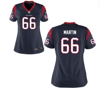 Women's Nike Houston Texans #66 Nick Martin Navy Blue Team Color NFL Jersey