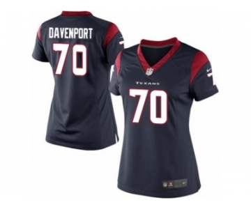 Women's Nike Houston Texans #70 Julien Davenport Limited Navy Blue Team Color NFL Jersey