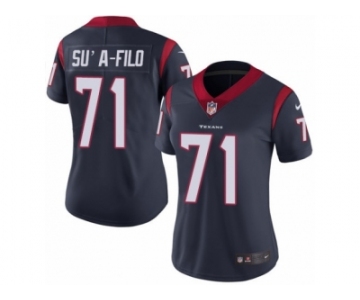 Women's Nike Houston Texans #71 Xavier Su'a-Filo Vapor Untouchable Limited Navy Blue Team Color NFL Jersey