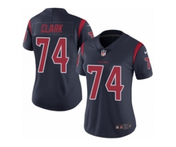 Women's Nike Houston Texans #74 Chris Clark Limited Navy Blue Rush NFL Jersey