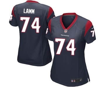 Women's Nike Houston Texans #74 Kendall Lamm Game Navy Blue Team Color NFL Jersey