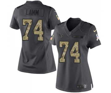 Women's Nike Houston Texans #74 Kendall Lamm Limited Black 2016 Salute to Service NFL Jersey