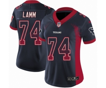 Women's Nike Houston Texans #74 Kendall Lamm Limited Navy Blue Rush Drift Fashion NFL Jersey