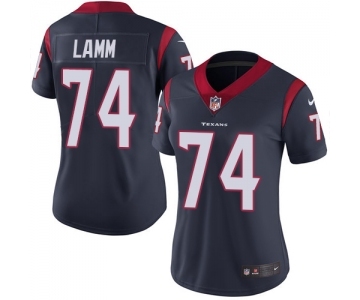 Women's Nike Houston Texans #74 Kendall Lamm Navy Blue Team Color Vapor Untouchable Elite Player NFL Jersey