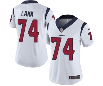 Women's Nike Houston Texans #74 Kendall Lamm White Vapor Untouchable Elite Player NFL Jersey