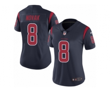 Women's Nike Houston Texans #8 Nick Novak Limited Navy Blue Rush NFL Jersey