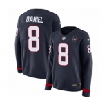 Women's Nike Houston Texans #8 Trevor Daniel Limited Navy Blue Therma Long Sleeve NFL Jersey