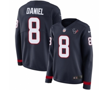 Women's Nike Houston Texans #8 Trevor Daniel Limited Navy Blue Therma Long Sleeve NFL Jersey