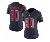 Women's Nike Houston Texans #80 Andre Johnson Limited Navy Blue Rush NFL Jersey