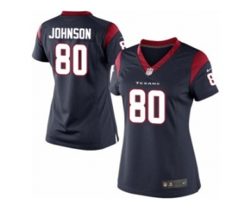 Women's Nike Houston Texans #80 Andre Johnson Limited Navy Blue Team Color NFL Jersey