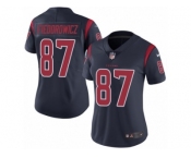 Women's Nike Houston Texans #87 C.J. Fiedorowicz Limited Navy Blue Rush NFL Jersey