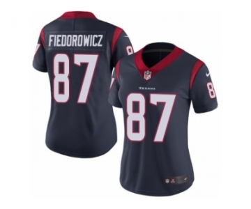 Women's Nike Houston Texans #87 C.J. Fiedorowicz Vapor Untouchable Limited Navy Blue Team Color NFL Jersey