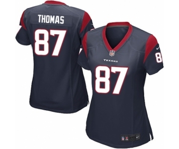 Women's Nike Houston Texans #87 Demaryius Thomas Game Navy Blue Team Color NFL Jersey