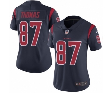 Women's Nike Houston Texans #87 Demaryius Thomas Limited Navy Blue Rush Vapor Untouchable NFL Jersey