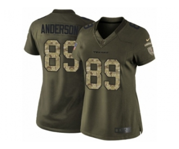 Women's Nike Houston Texans #89 Stephen Anderson Limited Green Salute to Service NFL Jersey