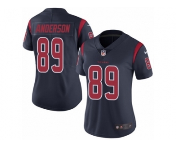 Women's Nike Houston Texans #89 Stephen Anderson Limited Navy Blue Rush NFL Jersey