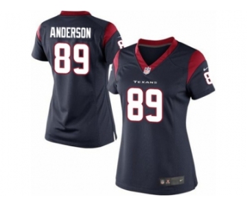 Women's Nike Houston Texans #89 Stephen Anderson Limited Navy Blue Team Color NFL Jersey