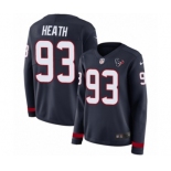 Women's Nike Houston Texans #93 Joel Heath Limited Navy Blue Therma Long Sleeve NFL Jersey