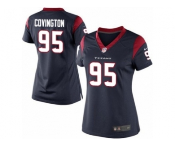 Women's Nike Houston Texans #95 Christian Covington Limited Navy Blue Team Color NFL Jersey