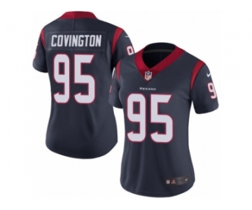 Women's Nike Houston Texans #95 Christian Covington Vapor Untouchable Limited Navy Blue Team Color NFL Jersey